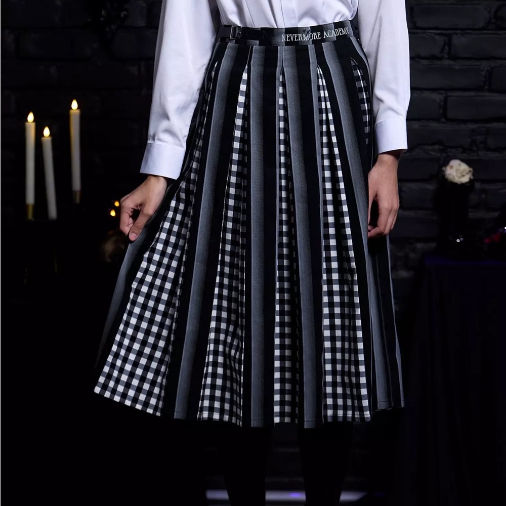 Wednesday Nevermore Academy Uniform Pleated Midi Skirt Hot Topic Addams